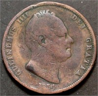 Great Britain William III Half Penny 1834
