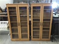 Wood Cabinets Set of 2