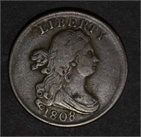 1808 HALF CENT XF ROTATED DIE