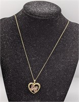 10 Kt Yellow & Rose Gold Heart Pendant Butterfly