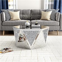 Drum Coffee Table  Crystal Inlay  31.5'