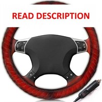 Zone Tech Heated Car Steering Cover Black