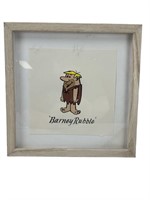 Framed Barney Rubble animation LE etching art