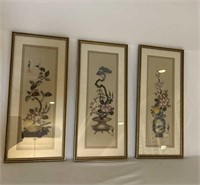 Asian Print Floral Paintings