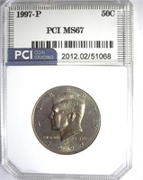 1997-P Kennedy MS67 LISTS $85