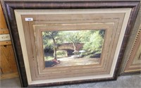 ITALIAN STYLE LANDSCAPE SCENE MATTED AND FRAMED