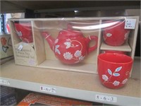 Hand Painted 5 Piece Tea Stoneware Set