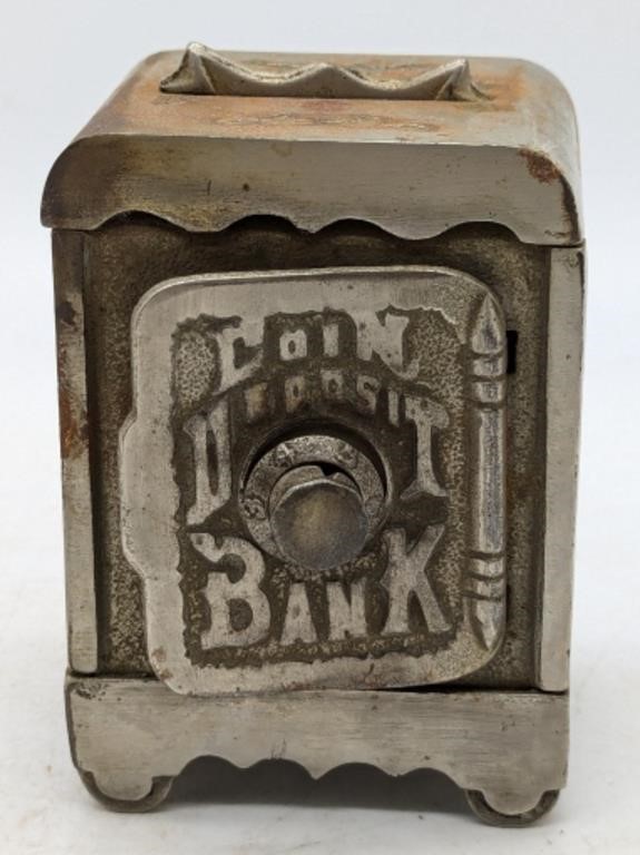 (R) Cast iron combination safe coin deposit bank