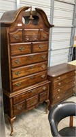 American Drew Mahogany, highboy, pulls are in t