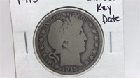 1915 Barber Half Dollar