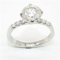 SILVER  MOISSANITE ( ROUND 7.5 & 1.5 MM)(1.85CT)