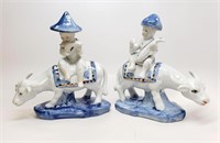 Vintage Chinese Boy and Water Buffalo Figurines