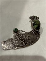 STERLING SILVER HANDMADE BROOCH OR PENDANT WITH
