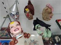 (5) Composition Wizard of Oz Doll Heads