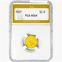 1927 $2.50 Gold Quarter Eagle PGA MS64