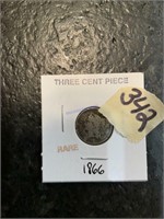 Rare 1866 three cent piece
