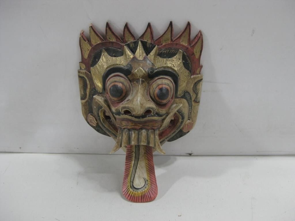 Hand Carved Wood Sculpture/ Mask 8" Tall