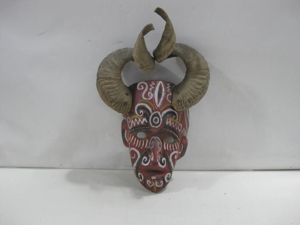 Hand Carved Wood Sculpture/ Mask 15" Tall