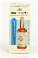 1955 G&W SEVEN STAR WHISKEY TIN THERMOMETER