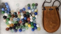 Vintage Marbles Yellowstone Park Leather Pouch
