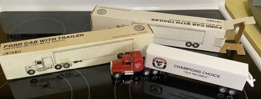 2 Ertl Diecast Tractor Trailers