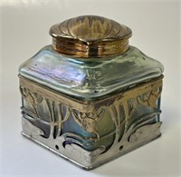 BEAUTIFUL ART NOUVEAU LOETZ GLASS INKWELL