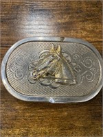 Silver/Gold Colored Horse Head Belt Buckle