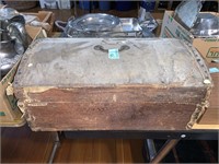 ANTIQUE HIDE COVERED TRUNK