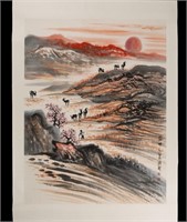 Chinese/ Japanese Scroll/ Roll-Sumi Watercolor