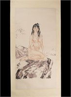 Jiaying He- Nude Character Scroll/Roll (b.1957)