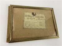 1850 Sunday School Attendance Card - Univesalist,