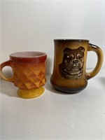 2 vintage coffee cups Fireking Bulldog