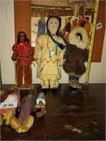 3 native American Eskimo dolls