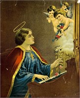 20th C. Lithograph of St. Cecelia, Saint of Music