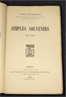 1908 Comte De Pimodan Simples Souvenirs Softcover