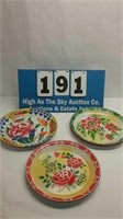 Beautiful festive Vintage Metal Japanese plates