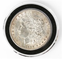 Coin 1888-S Morgan Silver Dollar In AU Choice
