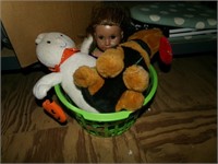 Toys in Green Basket
