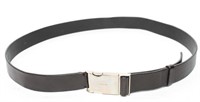 Prada Black Leather Belt Italian Vintage