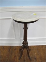 MARBLE TOP PLANT STAND 37H   MARBLE COMES OFF