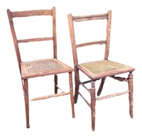 Antique Oak Chairs w/Cane Seat