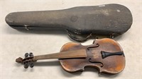 Old Wooden Violin With Old Case
