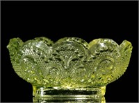 PRESSED LACY TOY OVAL BOWL, canary yellow (reacts