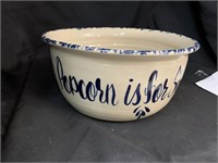 MARSHALL POTTERY POPCORN BOWL - 10 X 5 “