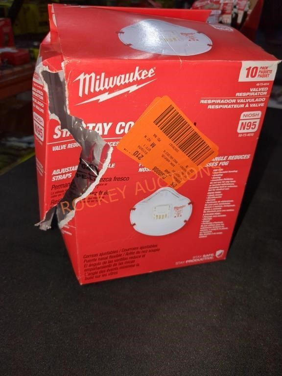 Open box of Milwaukee N95 masks