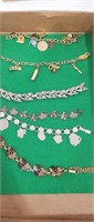 Lot of costume jewelry charm bracelets