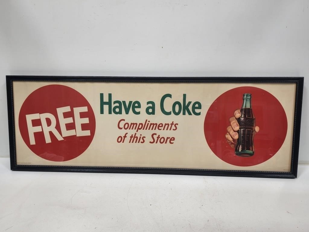 1954 Coca-Cola Framed Paper Lithograph