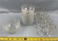 Durit Finger Bowls, Shamrock Cordial Glasses