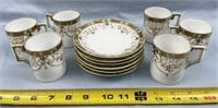 Nippon Handpainted Cups and Saucers (6)