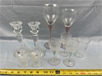 Crystal Candlesticks and Glassware